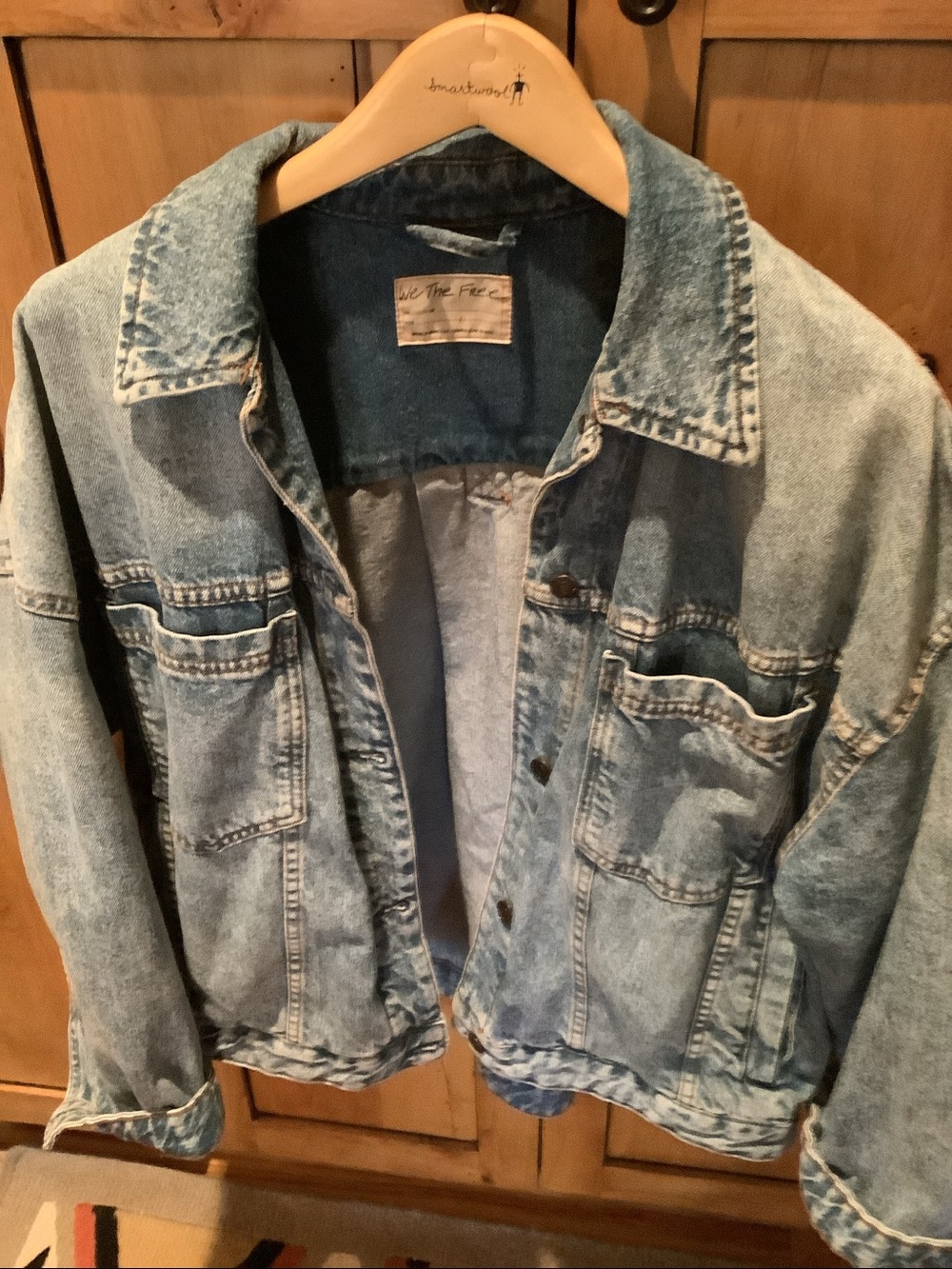 Free People Light Blue Washed Denim Jacket Swing Opal jacket new without tag - Picture 3 of 5